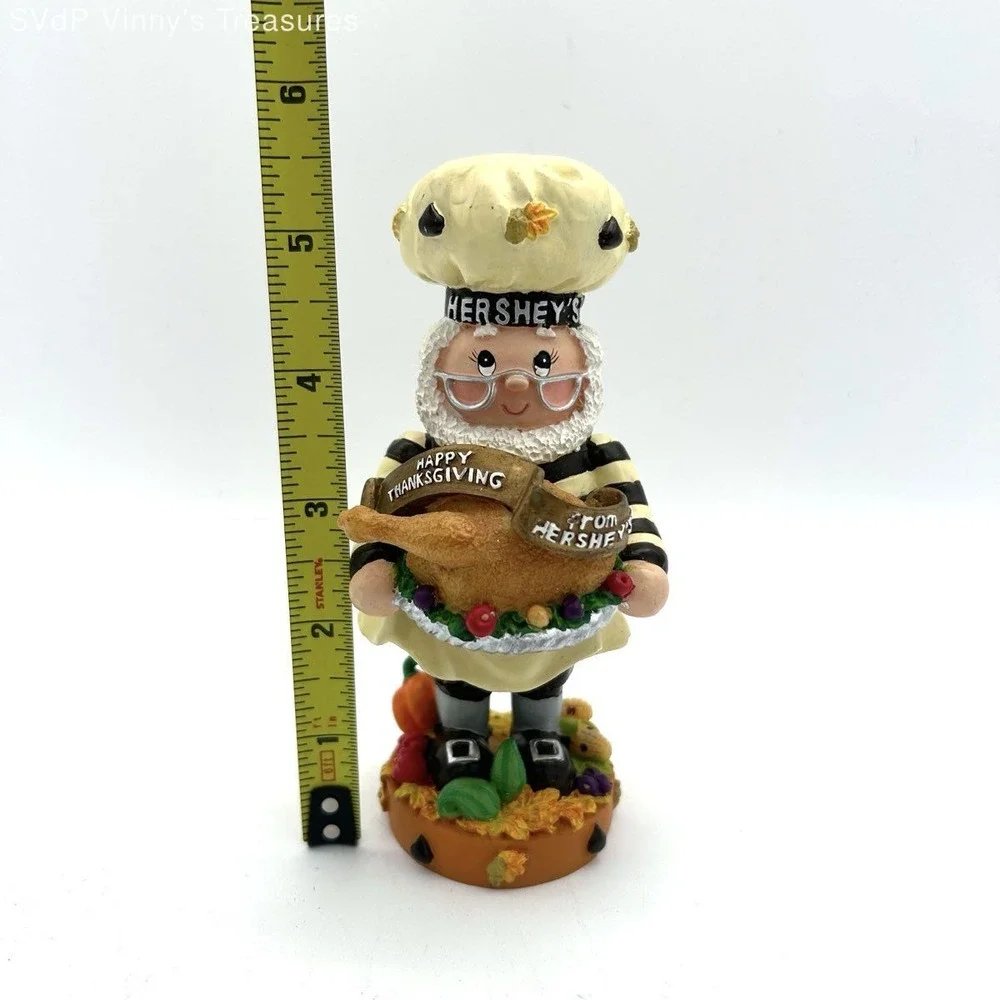 Hershey's Collectible Thanksgiving Figurine 1999 Chef With Turkey 6 Inch